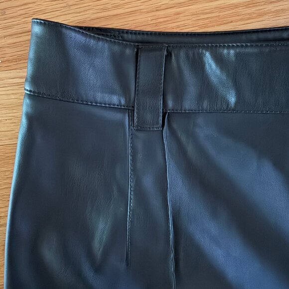 Zara Faux Leather Front Seam Wide Leg Pants Size XL - Picture 4 of 10